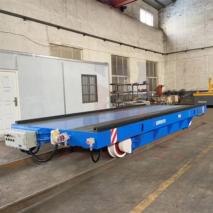 Explosion-proof Rail Transfer Trolley For Sandblasting Room suppliers